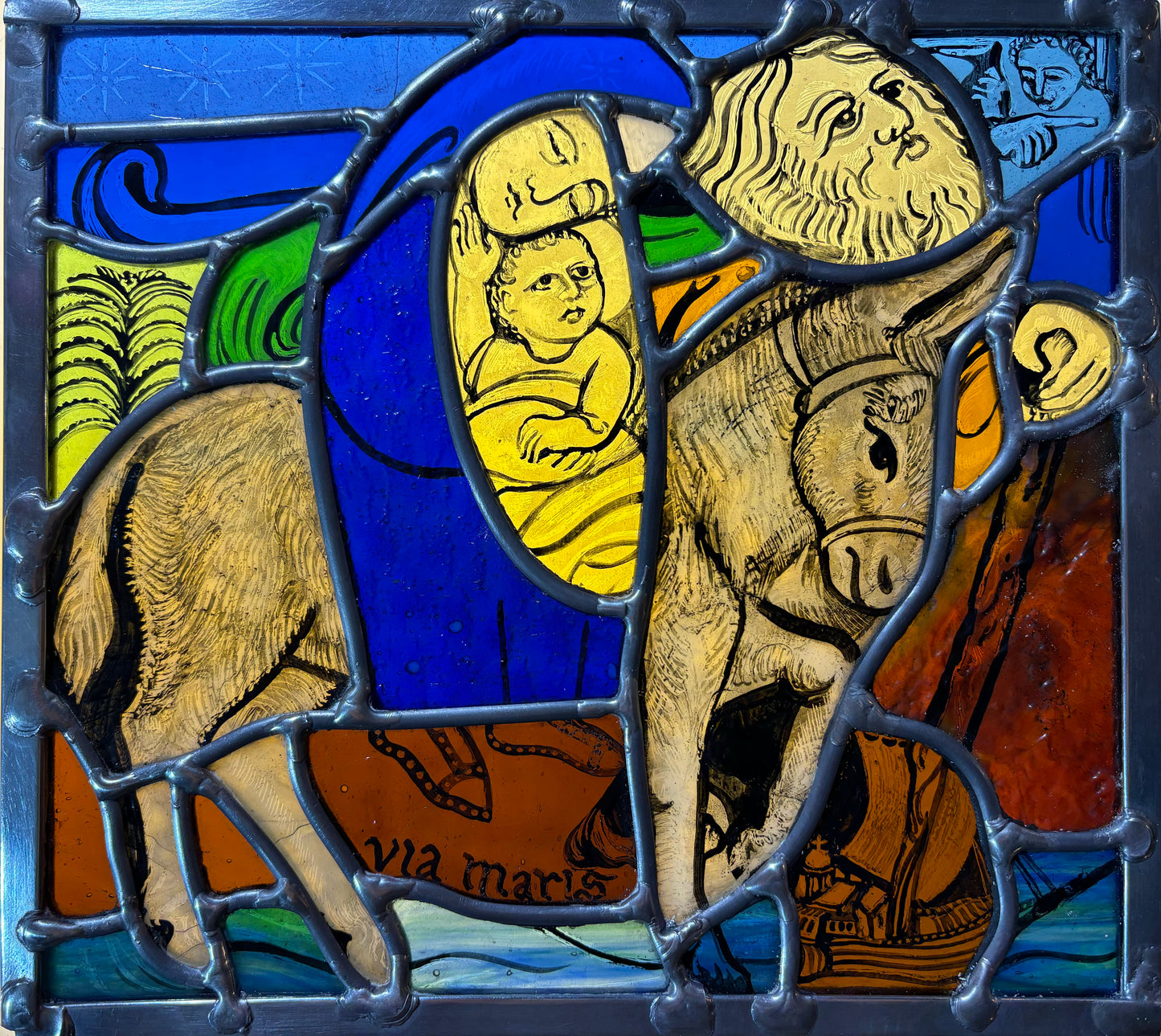 Flight Into Egypt Original Glass Panel
