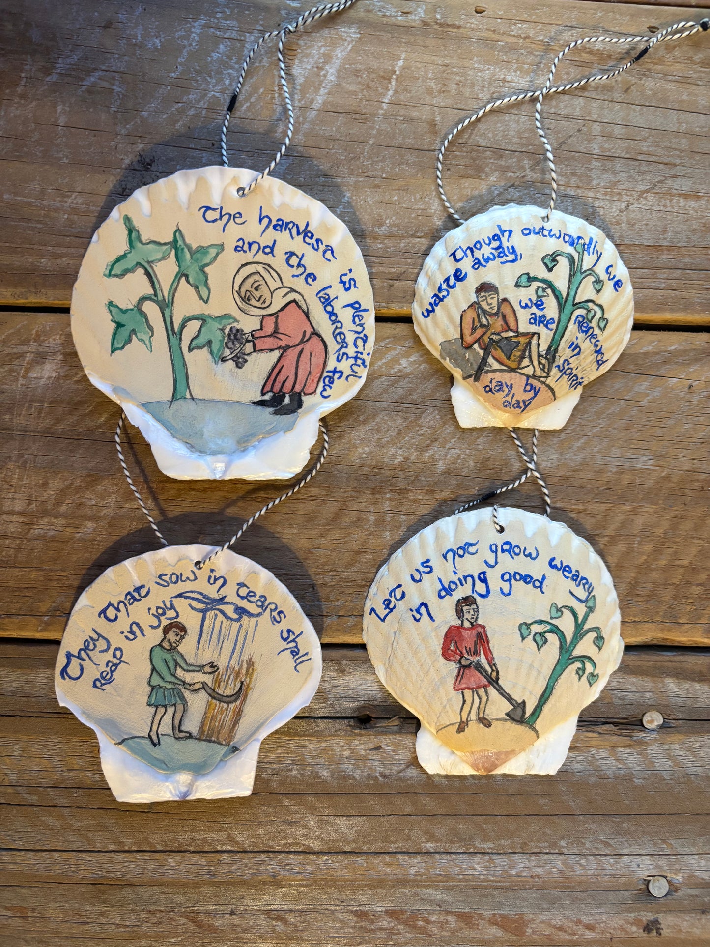 Hand-painted Ornaments: the Seasons
