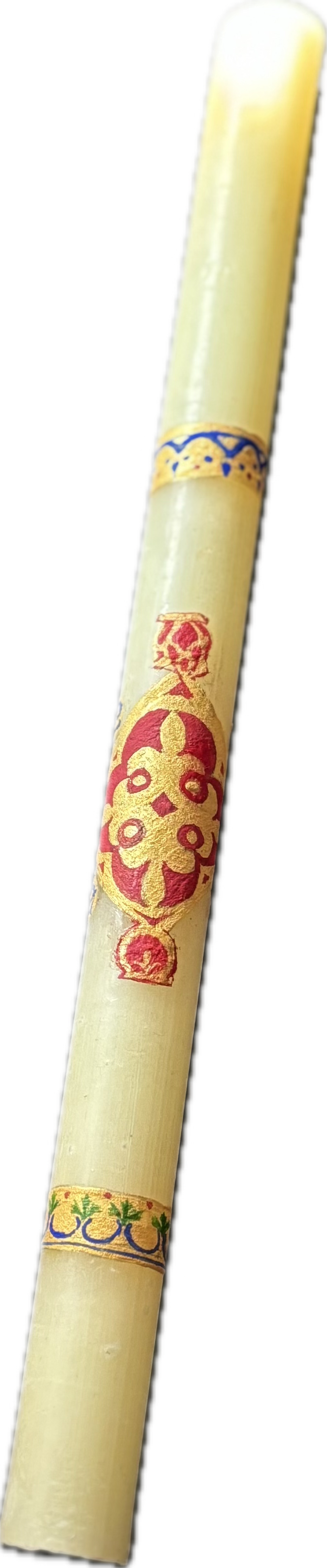 Red & Gold Cross Fleurie Fitched, decorated bands